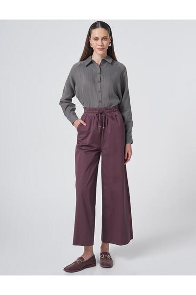 KYR High Waist Wide Leg Pants Cocoa Powder