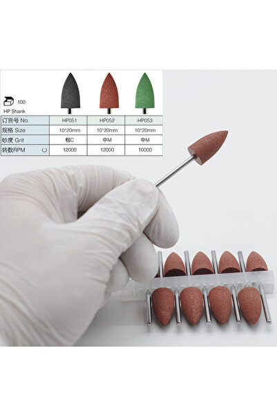 Choice7 10x 410 بني 10 قطع رؤوس تلميع أسنان سيليكونية وعجلات طحن لتركيبات الأ...