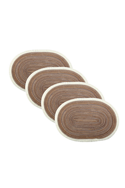 Choice Oval 45x30cm brown Set of 4 Oval Placemats Heat-resistant Table Mats W...