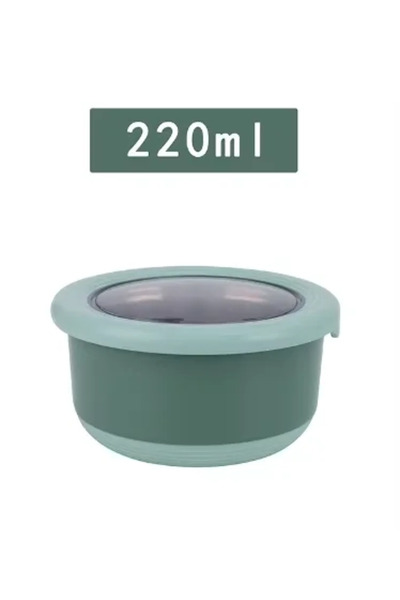 Choice3 green-220ml Fresh-keeping Box Stainless Steel Food Sealing Bowl Anti-...