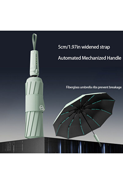 Choice1 metal-fiber composite 10K light green Mechanical handle umbrella, wid...