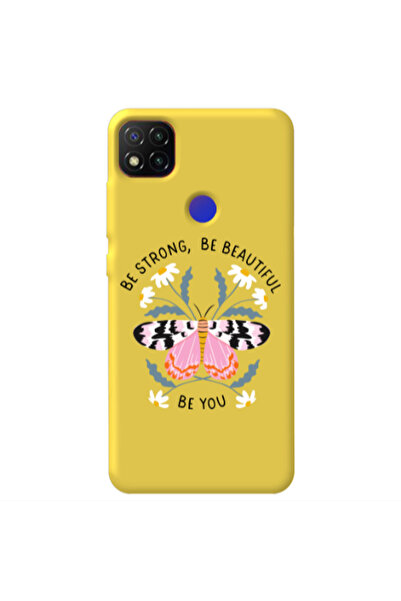 Other Xiaomi Redmi 9c Be Strong Yellow Colored Silicone TPU Θήκη