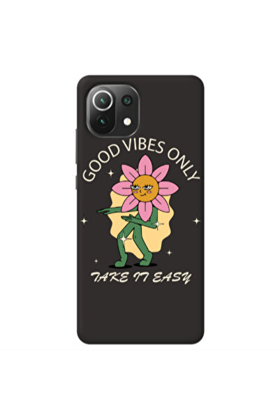 Other Xiaomi Mi 11 Lite Good Vibes Only Black Colored Silicone TPU Θήκη