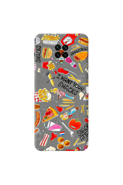 Other Xiaomi Redmi Note 9 Pro Snack attack Grey Colored Silicone TPU Θήκη