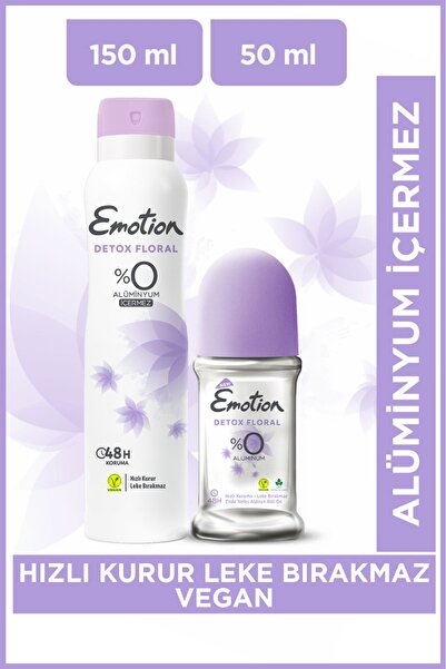 Emotion Detox Floral Deodorant 150 ml + Roll On 50 ml Kadın İkili Set