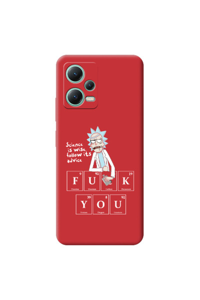 Other Xiaomi Redmi Note 12 Pro 5G Rick Scince is wise Red Colored Silicone TP...