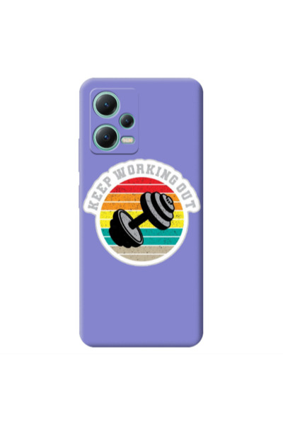 Other Xiaomi Redmi Note 12 Pro 5G Keep working out Purple Colored Silicone TP...