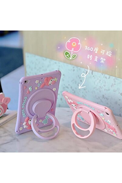 Alfa MEC Samsung Galaxy Tab A11 8.7 inç X130 X133 Uyumlu Cute Dolls Standlı Çocuklara Özel Karakter Kılıf+Tablet Kalem