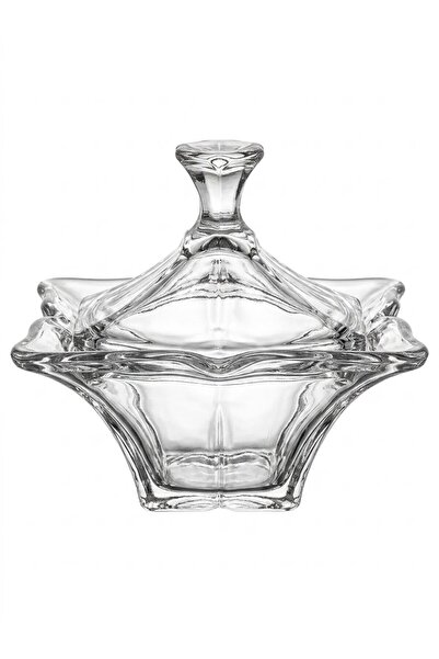 B&D Crystal Glass Sugar Jar with Lid – Elegant Decorative Glass Storage Conta...