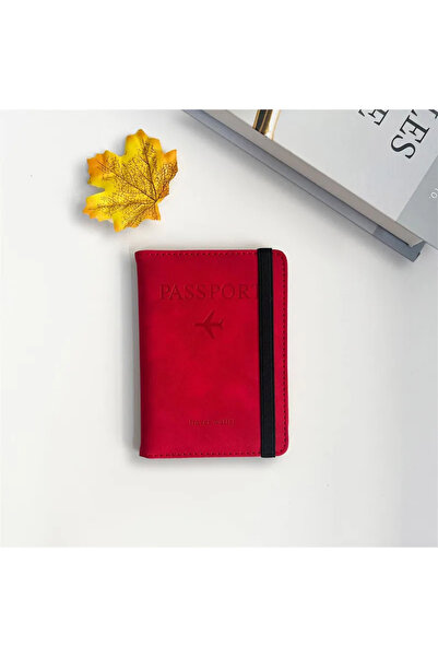 Choice4 Red Women Men RFID Vintage Business Passport Covers Holder Multi-Func...