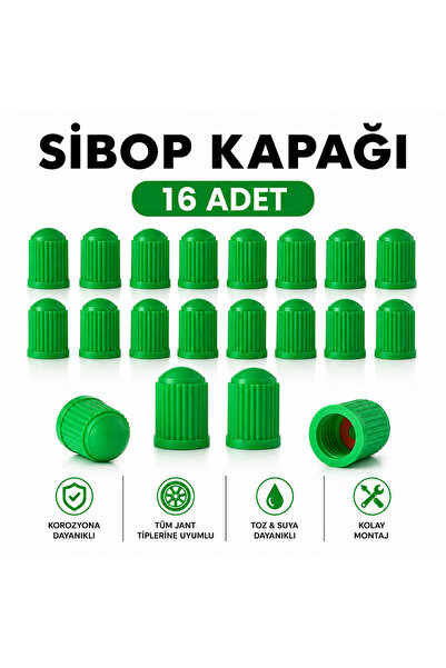 ZİVERBEY SİBOP KAPAĞI PLASTİK YEŞİL RENK 16 ADET