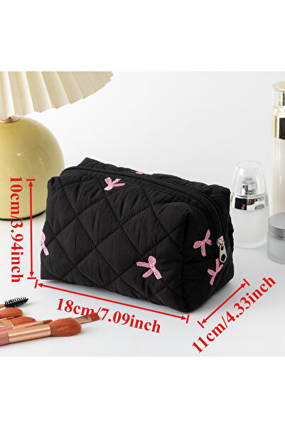 Choice DUTRIEUX 18cm x11cm x10cm Black Black Pink Bow Folding Storage Bag, Po...