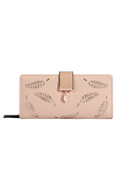 Choice4 khaki Women Wallet PU Leather Purse Female Long Wallet Gold Hollow Le...