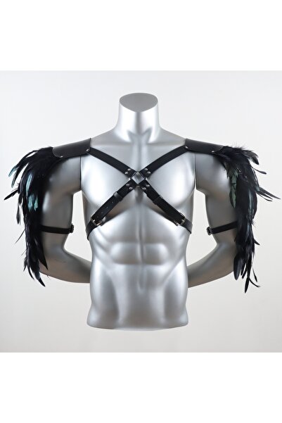Choice StyleA UYEE Belt Feather Shrugs Shawls Gothic Punk Feather Cape Jacket...