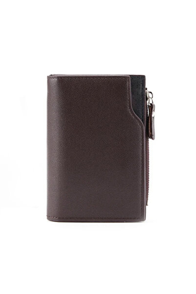 Choice1 Coffee Men Wallet Short PU Leather Male Purse Black Coffee Holders wi...