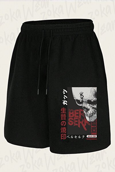ZOKAWEAR Unisex Σορτς με στάμπα με σχέδιο χαρακτήρων anime Berserk Kurufaka κ...