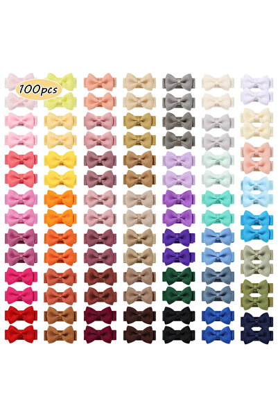 Choice فيونكات شعر للأطفال FJ465-100B، 100 قطعة، فيونكات شعر بعرض 1.2 بوصة لل...