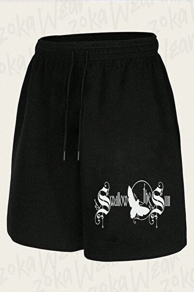 ZOKAWEAR شورت مطبوع بتصميم Swallow The Sun للجنسين