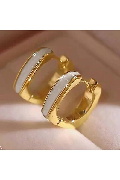 Choice1 E4765 Huitan Red/White Enamel Design Women Hoop Earrings Gold Color E...
