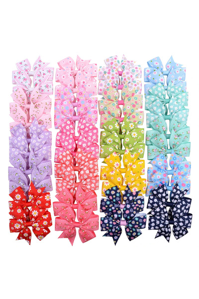 Choice 20pcs 20pcs/set 3.2'' Large Sunflower Dots Ribbon Bows Hair Clips for ...