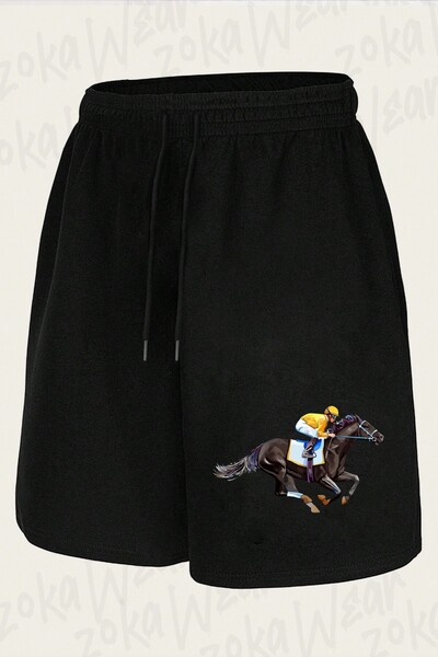 ZOKAWEAR Unisex Horse and Rider Design Printed Shorts