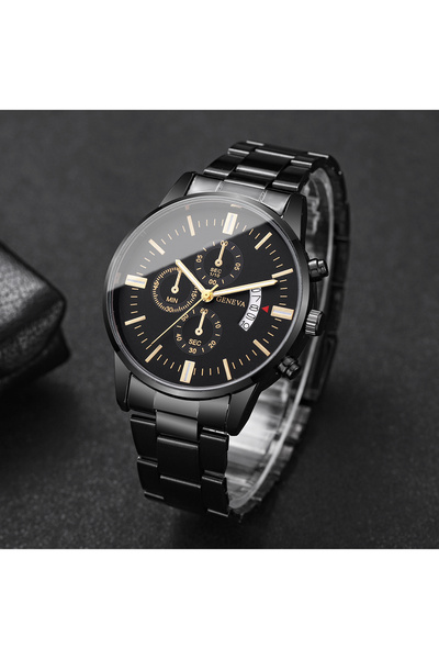 choice2 Black Gold Luxury Men Business Watches Fashion Calendar Quartz Watch ...