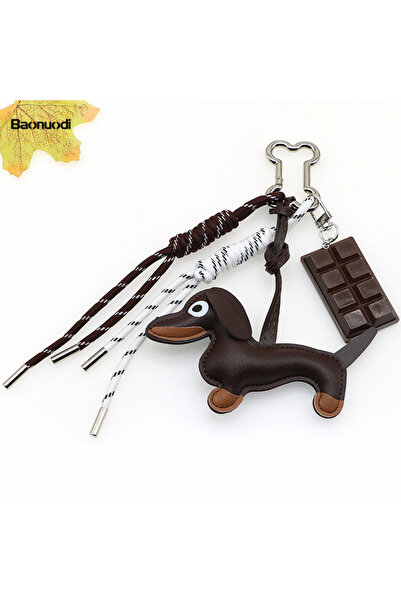 Choice8 coffee chocolate Creative Sausage Dog PU Leather Pendant Miu Wind Bag...