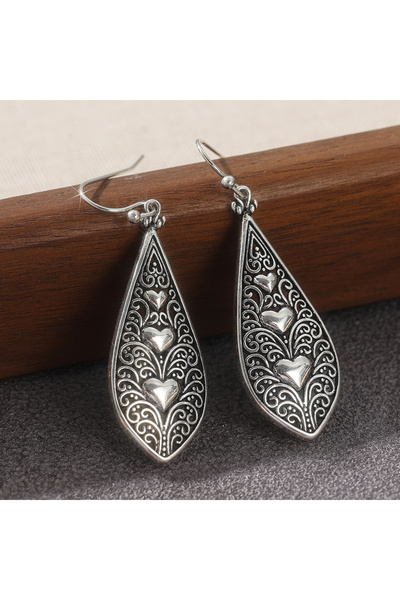 Choice Silver A158 Bohemian Style Charm Heart Hollowed Hook Earrings Women's ...