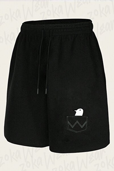 ZOKAWEAR شورت مطبوع بتصميم جيب بونبون للجنسين