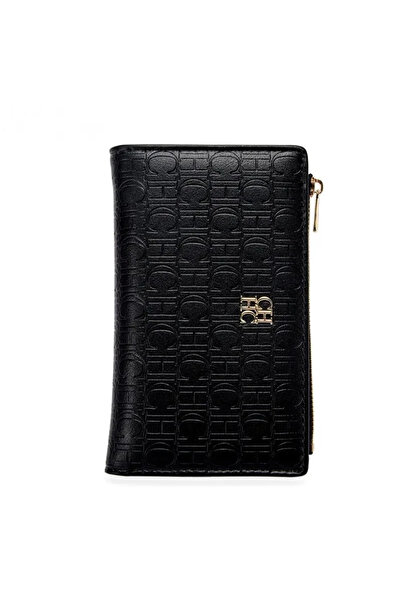Choice CA3-BLACK CH Luxury Wallet Card Leather Zipper Letter Printed Short Wo...