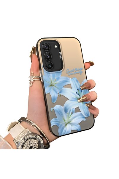 Hontinga Samsung Galaxy S22 Compatible Silicone Edge Hard Back Case Couple Ph...