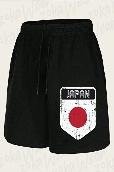 ZOKAWEAR Unisex Japan Flag Tee Retro Design Printed Shorts