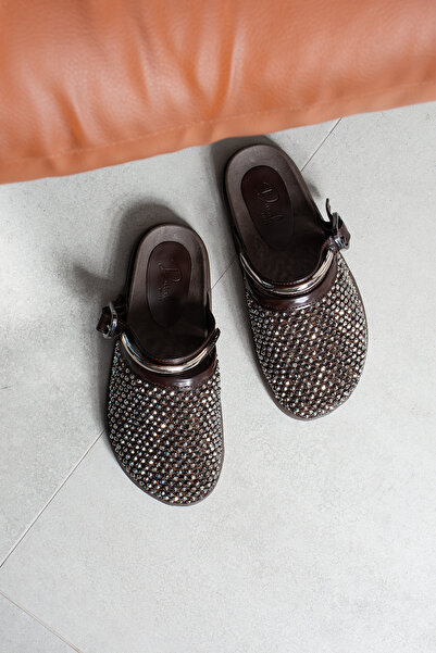 DUXAL SHOES Евелин Шил Ишъл Луксозни дамски чехли с кристални камъни и метале...
