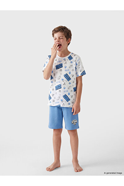 LC Waikiki Ozmarka New Season Brawl Stars Printed Boys' Shorts Pajama Set
