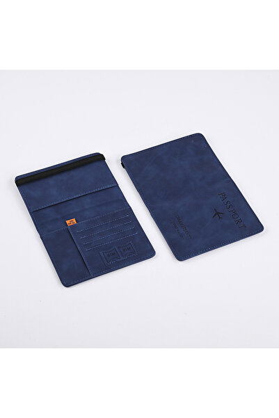 Choice4 Blue Men PU Leather Wallet Travel Passport Purse Card Male Travel Acc...