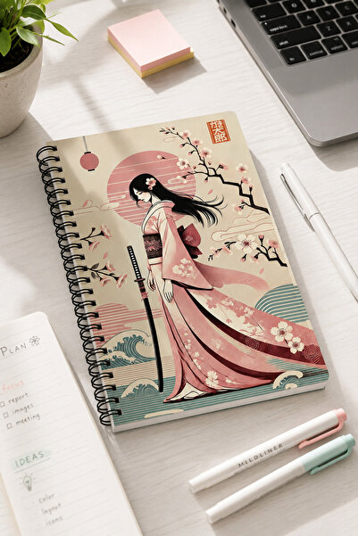 Anime Marketi A5 Japon Kültürü Temarlı Spiralli Defter – Çizgili | 100 Yaprak...