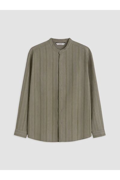 LC Waikiki Xside Khaki Loose Fit Gabardine Men's Shirt