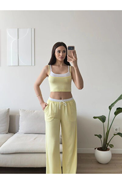 Zoom Butik Vera Palazzo İkili Takım - SARI