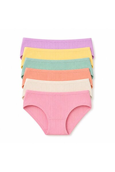 HB TREND Girls' Briefs Ribbed Vibrant Colors Cotton Skin-Friendly