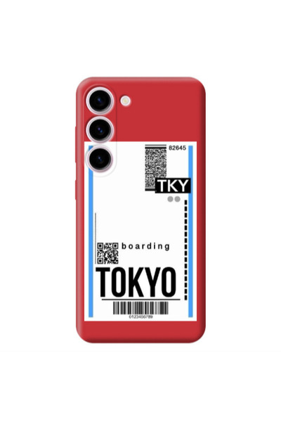 Other Samsung S23 Plus Tokyo Boarding Red Colored Silicone TPU Θήκη