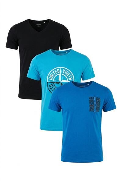 Buratti Cotton Printed 3 Pack t Shirt Men t Shirt 541S3