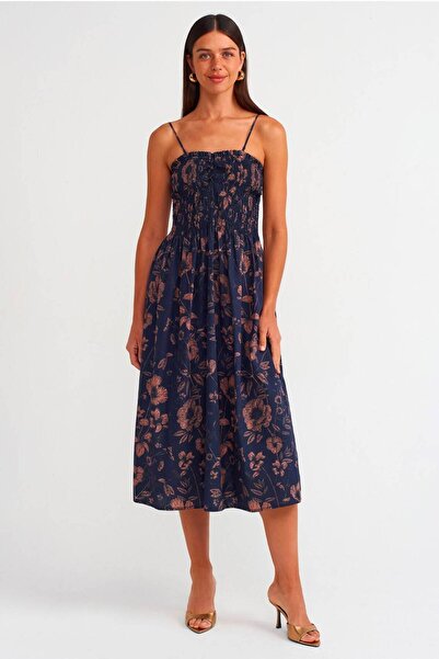 Rouge basıc Dlvn Top Part Ruched Cord Strap Dress