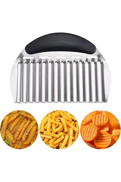 Generic Large Crinkle Cutter – Stainless Steel Wavy Chopper with Handle, Pota...