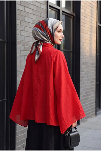 HİJABAYA Hakim Yaka İspanyol Kol Astarlı Vual Bluz