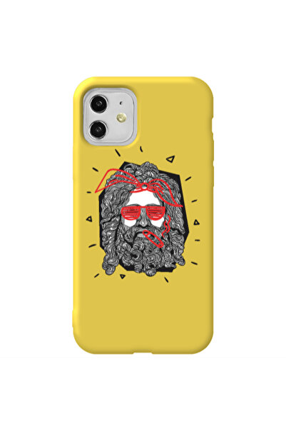 Other Apple iPhone 11 Cool glasses Yellow Colored Silicone TPU Θήκη