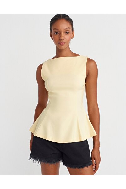Dilvin Likralı peplum bluz