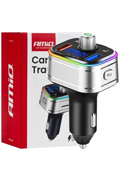 AMIO Πομπός FM αυτοκινήτου με MicroSD, USB Type-C, Bluetooth Κωδικός: 04652