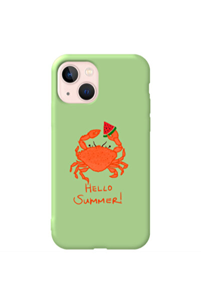 Other Apple iPhone 13 Hello Summer! Light Green Colored Silicone TPU Θήκη