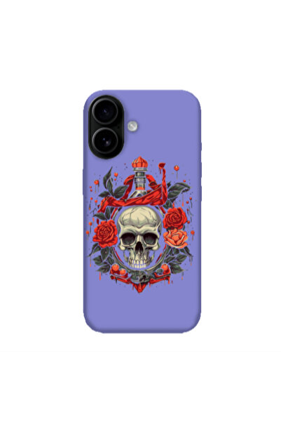 Other Apple Iphone 16 plus Flower head Purple Colored Silicone TPU Θήκη