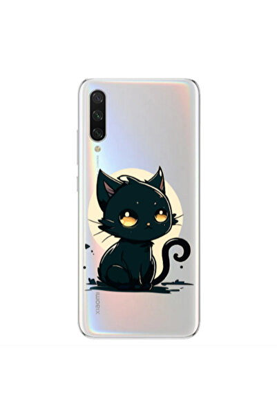 Other Xiaomi Mi 9 Lite Black Cat Transparent Silicone TPU Θήκη